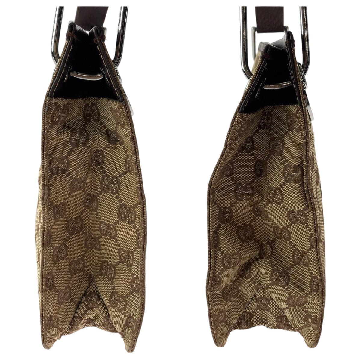 18838
GUCCI グッチ ブラウン シルバー金具 GGキャンバス 120841 ショルダーバッグ ポシェット レディース AB35