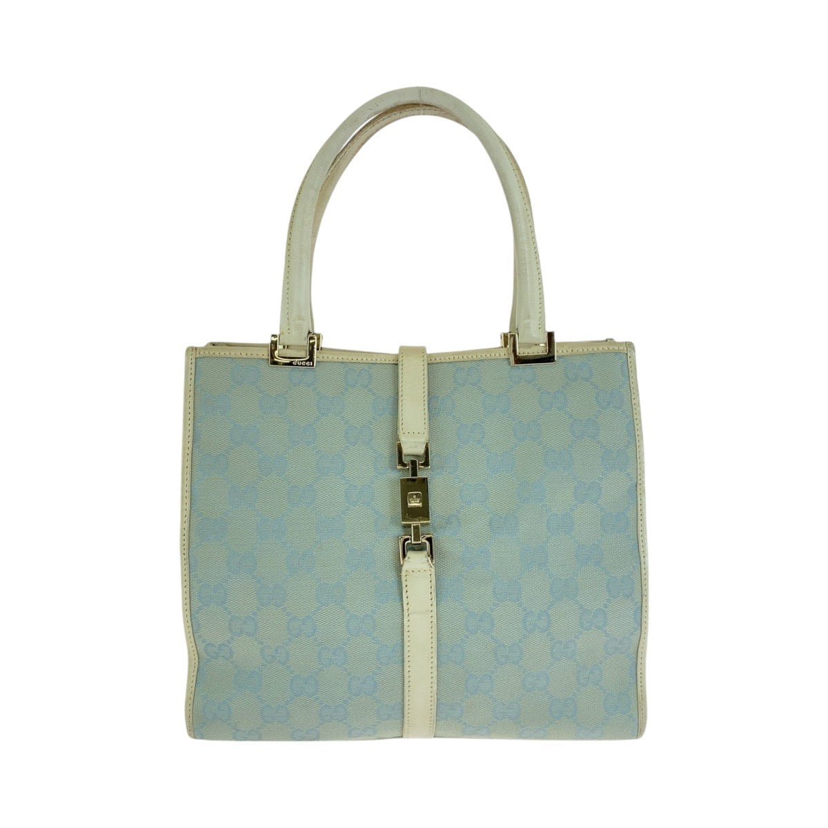 18839
GUCCI グッチ ジャッキー ライトブルー ゴールド金具 GGキャンバス 002 5065 トートバッグ ハンドバッグ レディース AB35