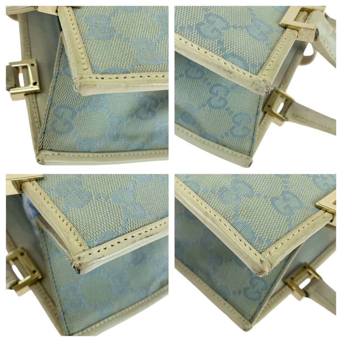 18839
GUCCI グッチ ジャッキー ライトブルー ゴールド金具 GGキャンバス 002 5065 トートバッグ ハンドバッグ レディース AB35