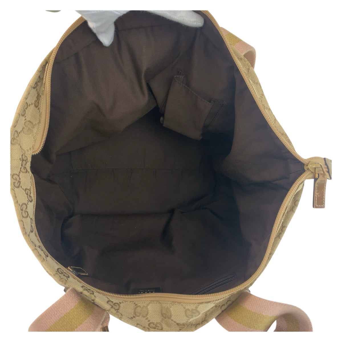 18840
GUCCI グッチ ベージュ ゴールド ゴールド金具 GGキャンバス 131231 トートバッグ ショルダーバッグ レディース ABP40