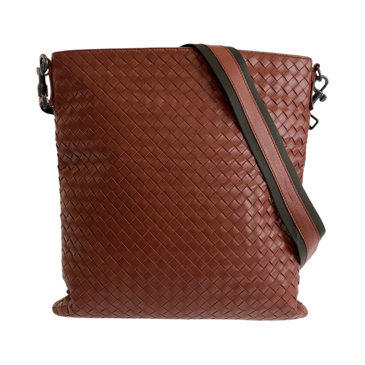 18841
BOTTEGAVENETA ボッテガヴェネタ イントレチャート 男女兼用 ブラウン ガンメタ金具 レザー B03597793V ショルダーバッグ メッセンジャーバッグ レディース ABP60
