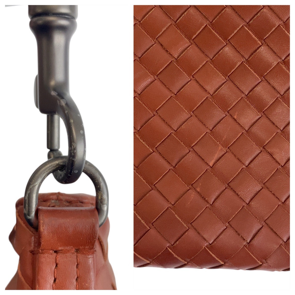 18841
BOTTEGAVENETA ボッテガヴェネタ イントレチャート 男女兼用 ブラウン ガンメタ金具 レザー B03597793V ショルダーバッグ メッセンジャーバッグ レディース ABP60