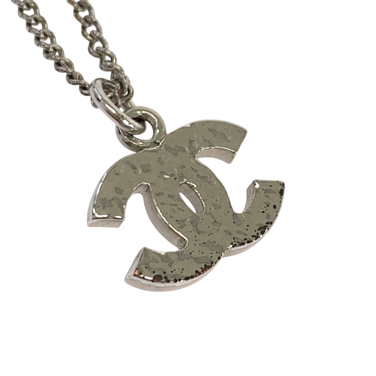 18844
CHANEL シャネル ヴィンテージ ココマーク ラインストーン シルバー メッキ ネックレス レディース AB54