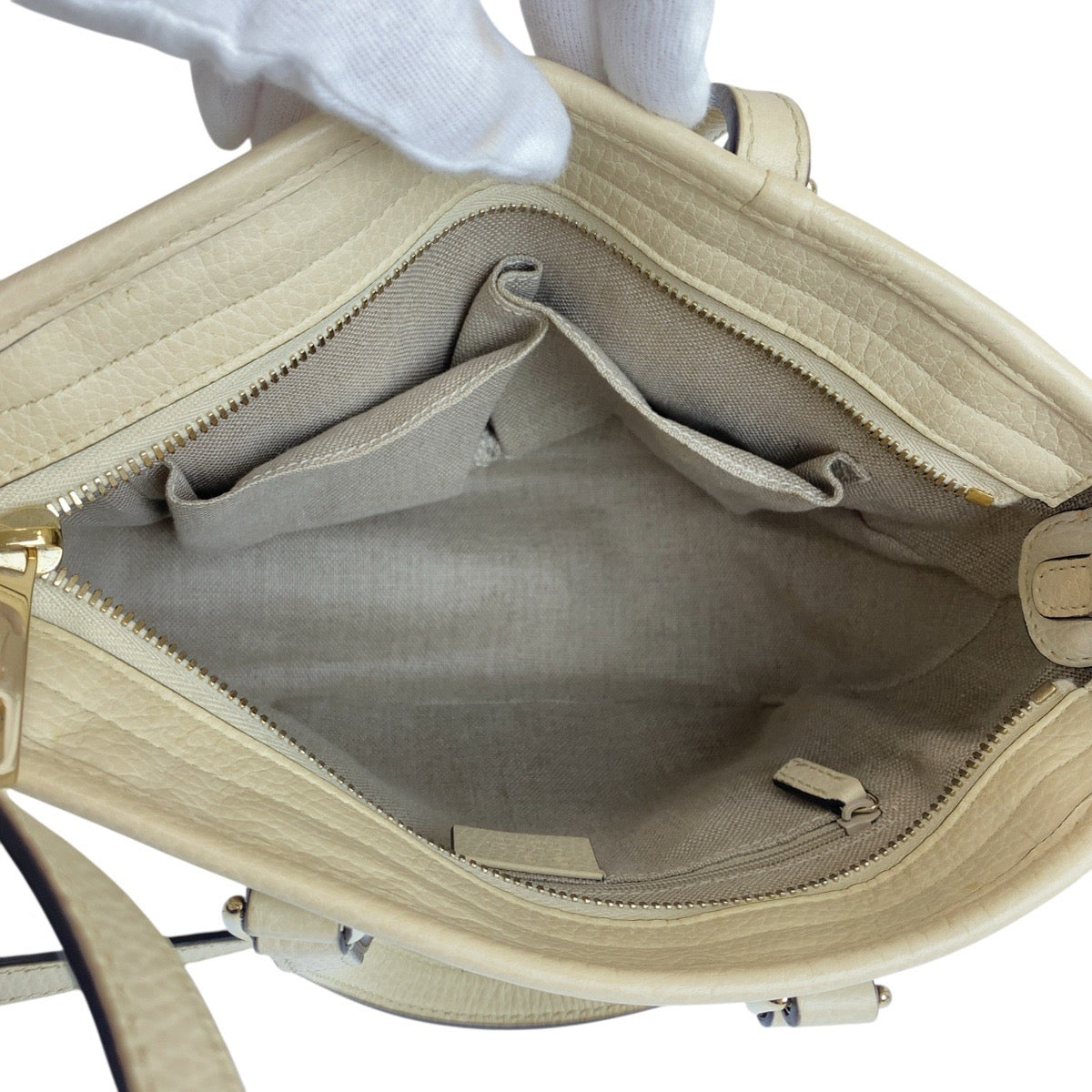 18846
GUCCI グッチ ベージュ アイボリー ゴールド金具 GGキャンバス / レザー 449241 ショルダーバッグ ハンドバッグ 2way レディース ABP55