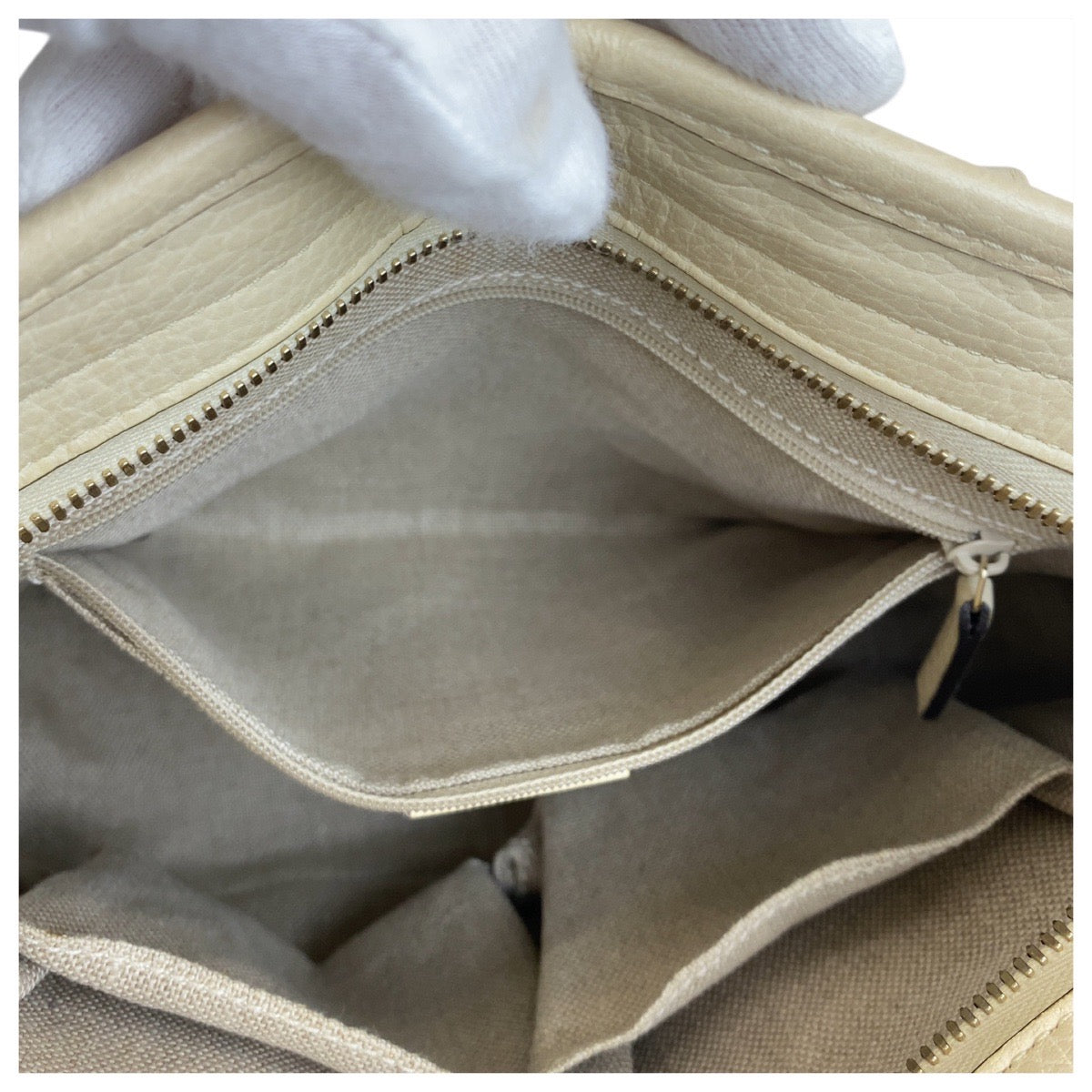 18846
GUCCI グッチ ベージュ アイボリー ゴールド金具 GGキャンバス / レザー 449241 ショルダーバッグ ハンドバッグ 2way レディース ABP55