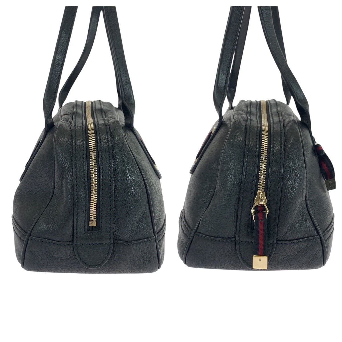 18847
GUCCI Sherry Line Princy Black Gold Hardware Leather 16120 Handbag Shoulder Bag Ladies A58