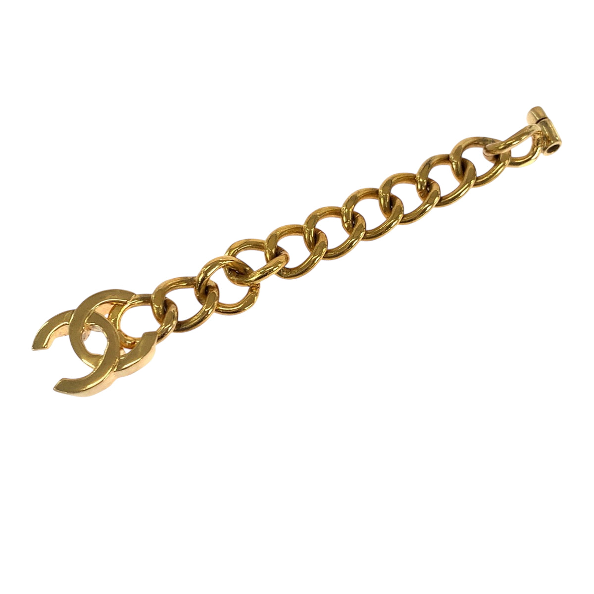 18857
CHANEL シャネル ヴィンテージ 1995 ココマーク ターンロック ゴールド メッキ ブレスレット 95A刻印 レディース ABP128