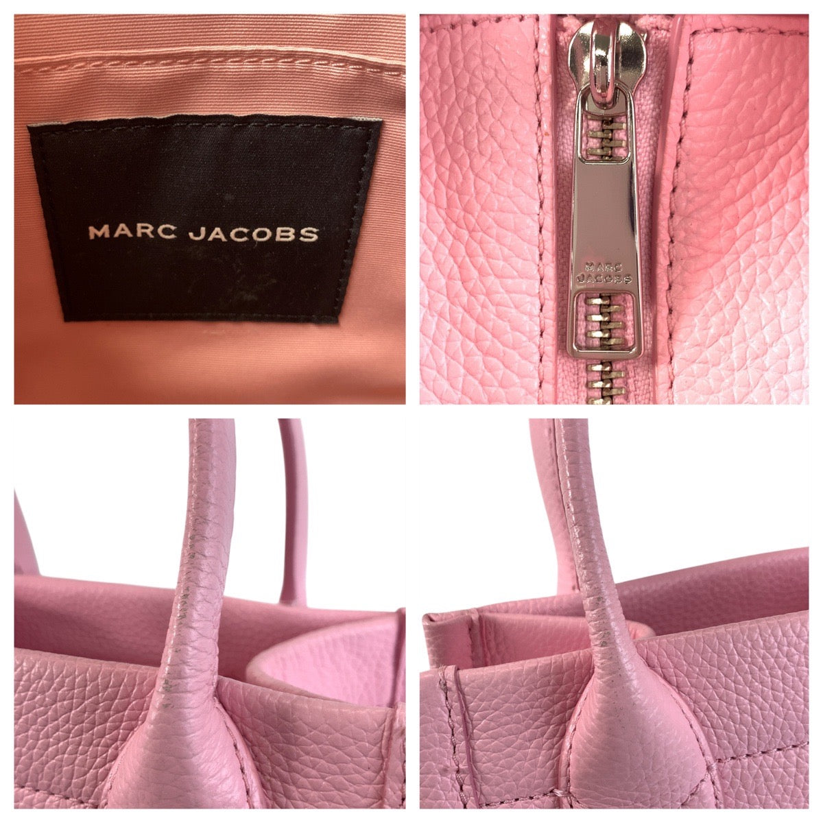 18859
MARC JACOBS マークジェイコブス ピンク シルバー金具 レザー トートバッグ ショルダーバッグ 2way  レディース AB20