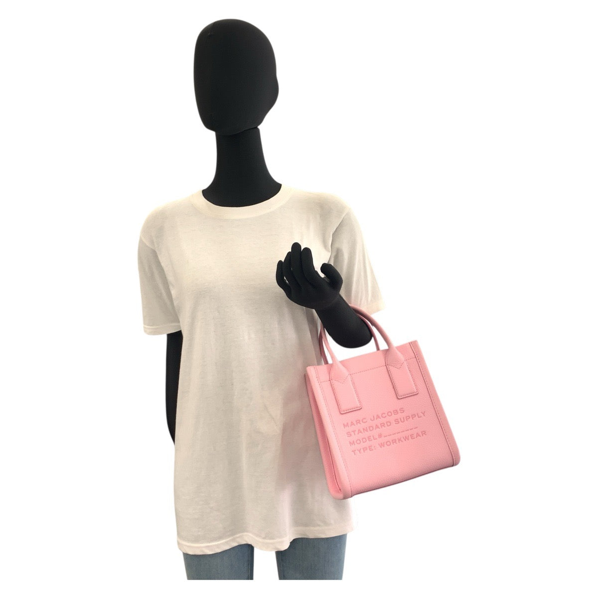 18859
MARC JACOBS マークジェイコブス ピンク シルバー金具 レザー トートバッグ ショルダーバッグ 2way  レディース AB20