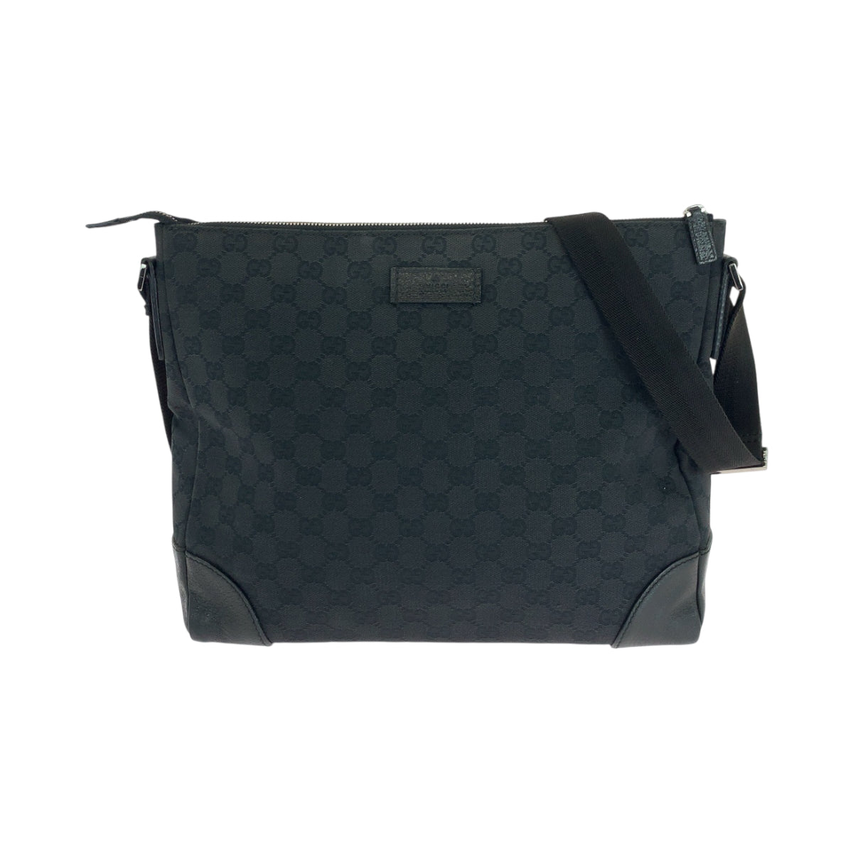 18861
GUCCI グッチ ブラック 黒 シルバー金具 GGキャンバス 110045 ショルダーバッグ 斜め掛け  レディース ABP36