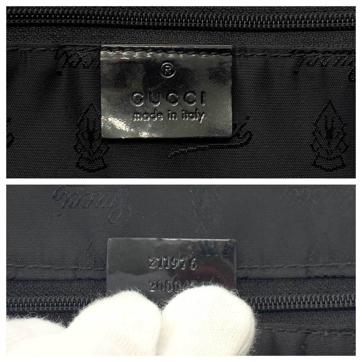 18862
GUCCI グッチ ベージュ ブラック ゴールド金具 GGキャンバス / パテントレザー 211976 トートバッグ ショルダーバッグ  レディース AB28