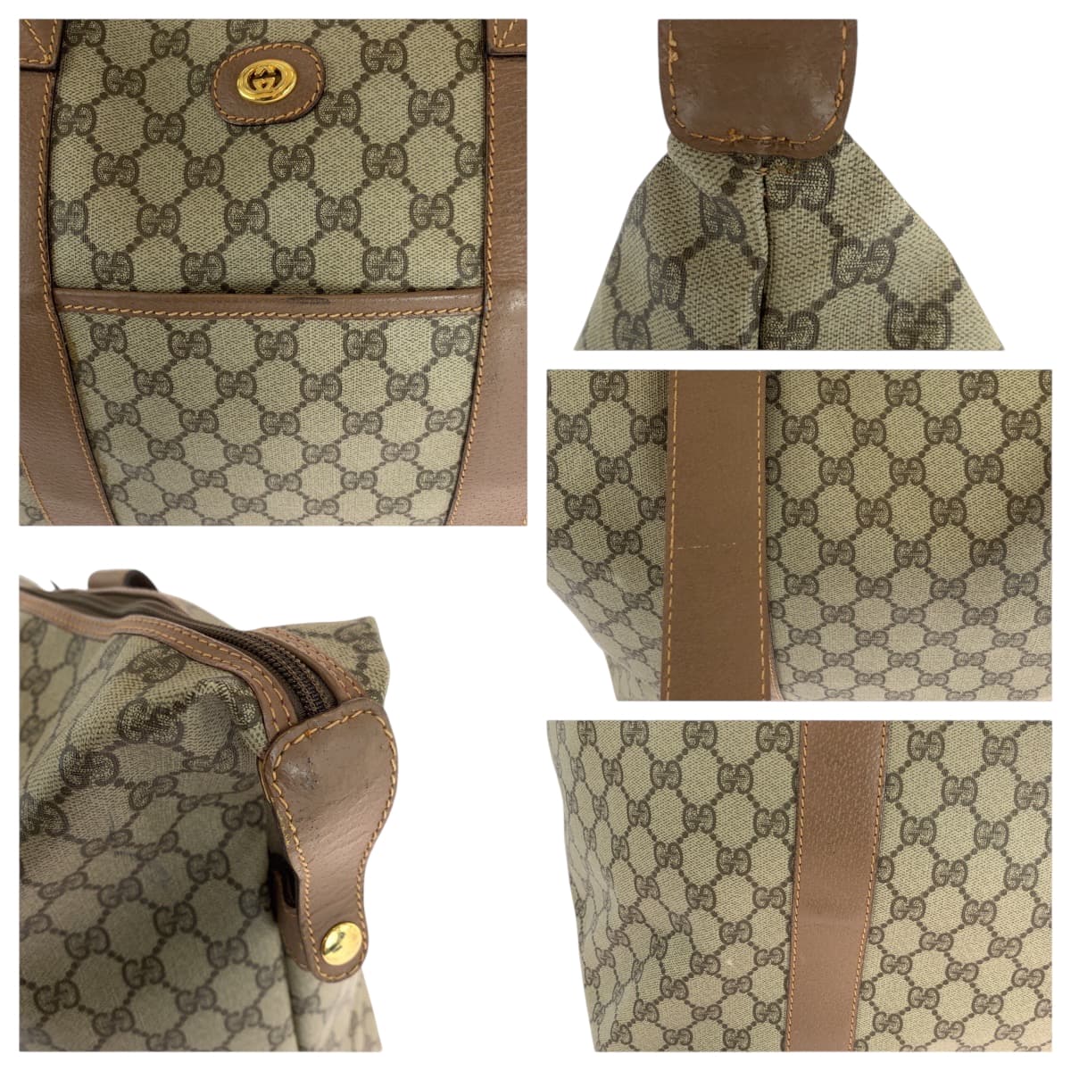 18866
GUCCI グッチ ヴィンテージ オールドグッチ ベージュ ブラウン ゴールド金具 GGスプリームキャンバス 012 1095 6080 トートバッグ ショルダーバッグ  レディース AB