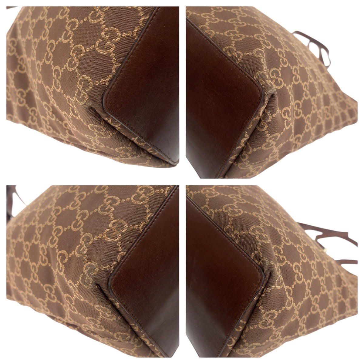 18867
GUCCI グッチ ブラウン ゴールド金具 GGキャンバス / レザー 002 1098 トートバッグ ショルダーバッグ  レディース ABP