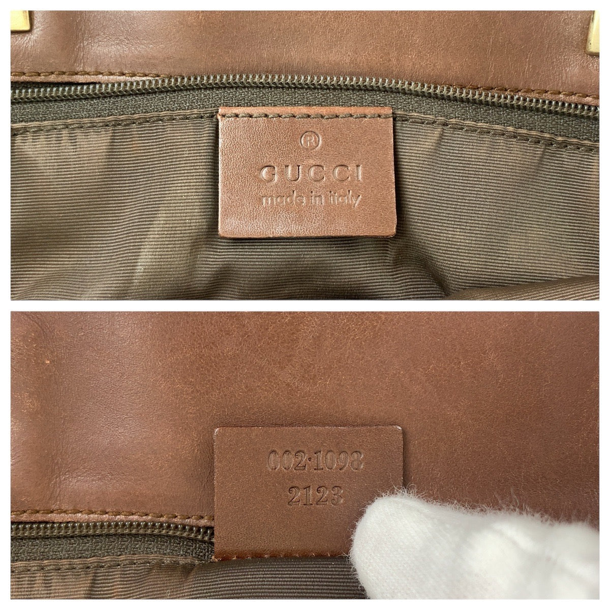 18867
GUCCI グッチ ブラウン ゴールド金具 GGキャンバス / レザー 002 1098 トートバッグ ショルダーバッグ  レディース ABP