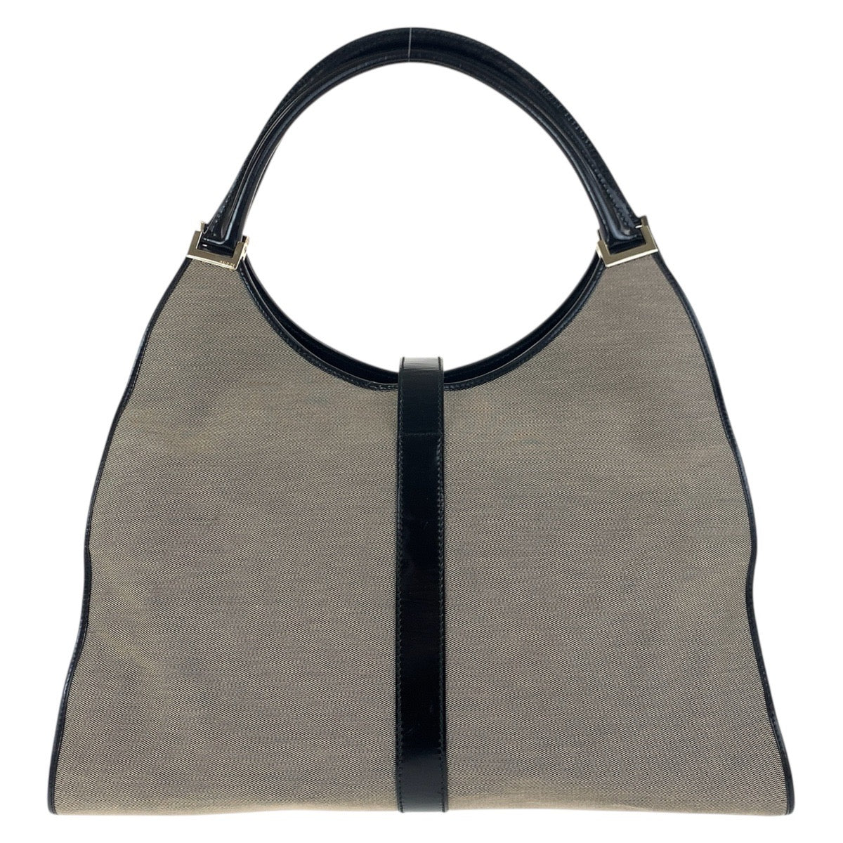 18868
GUCCI Jackie Grey Beige Black Gold Hardware Canvas / Leather 019 0345 Shoulder Bag Unisex Women's A51