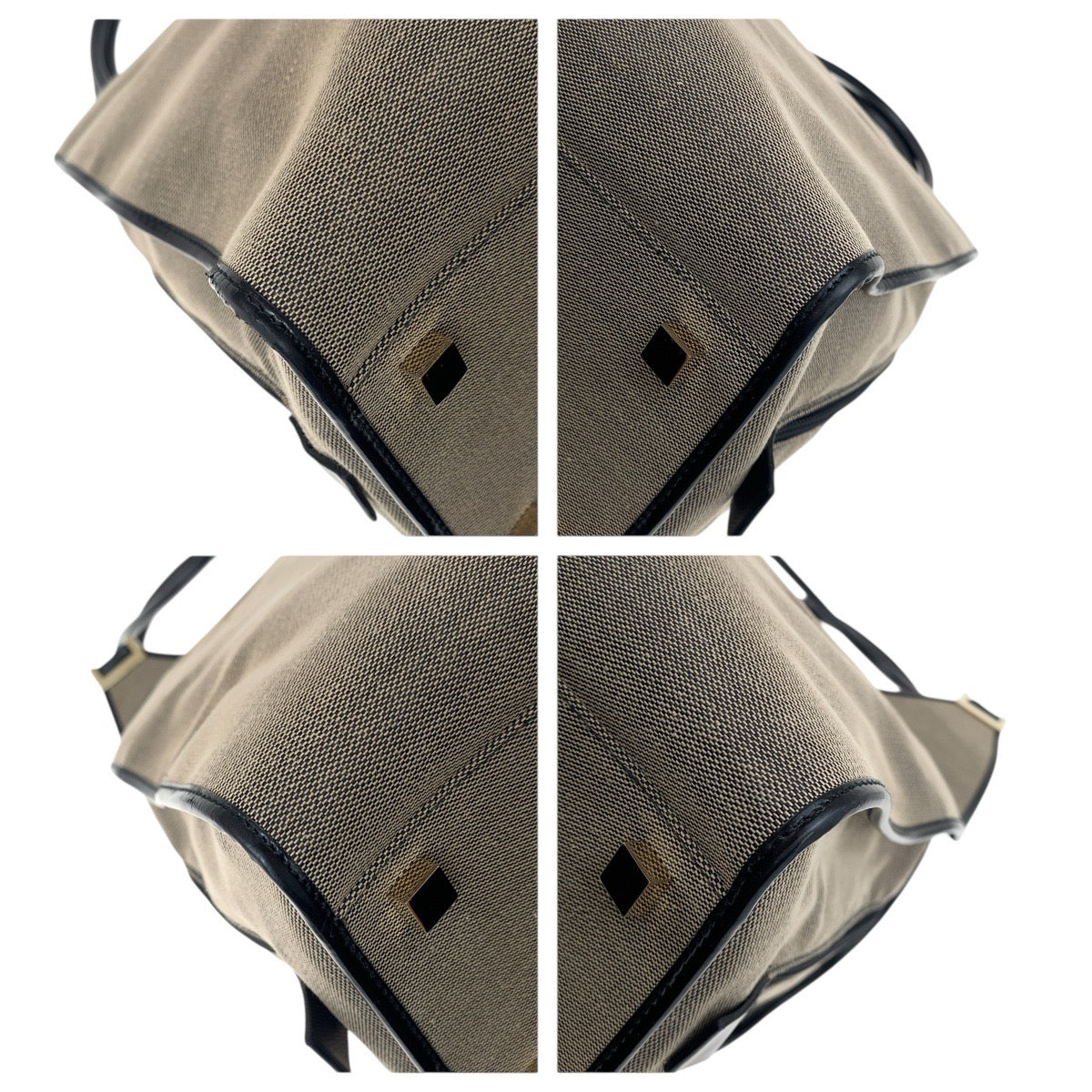 18868
GUCCI Jackie Grey Beige Black Gold Hardware Canvas / Leather 019 0345 Shoulder Bag Unisex Women's A51