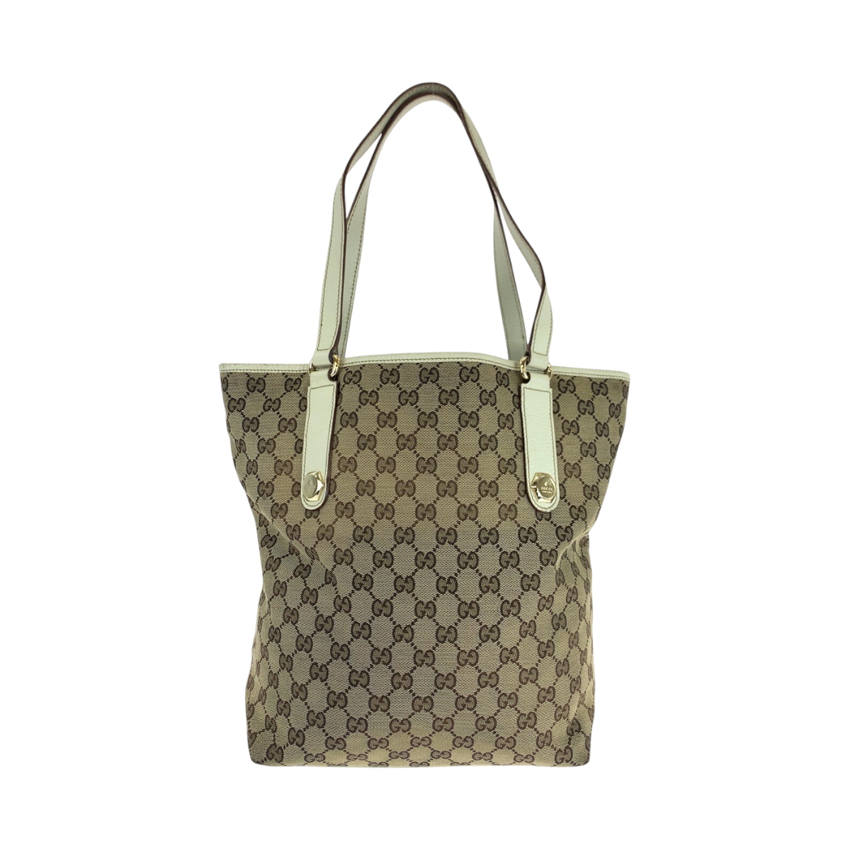 18871
GUCCI グッチ ベージュ ホワイト ゴールド金具 GGキャンバス 153009 トートバッグ ショルダーバッグ  レディース AB