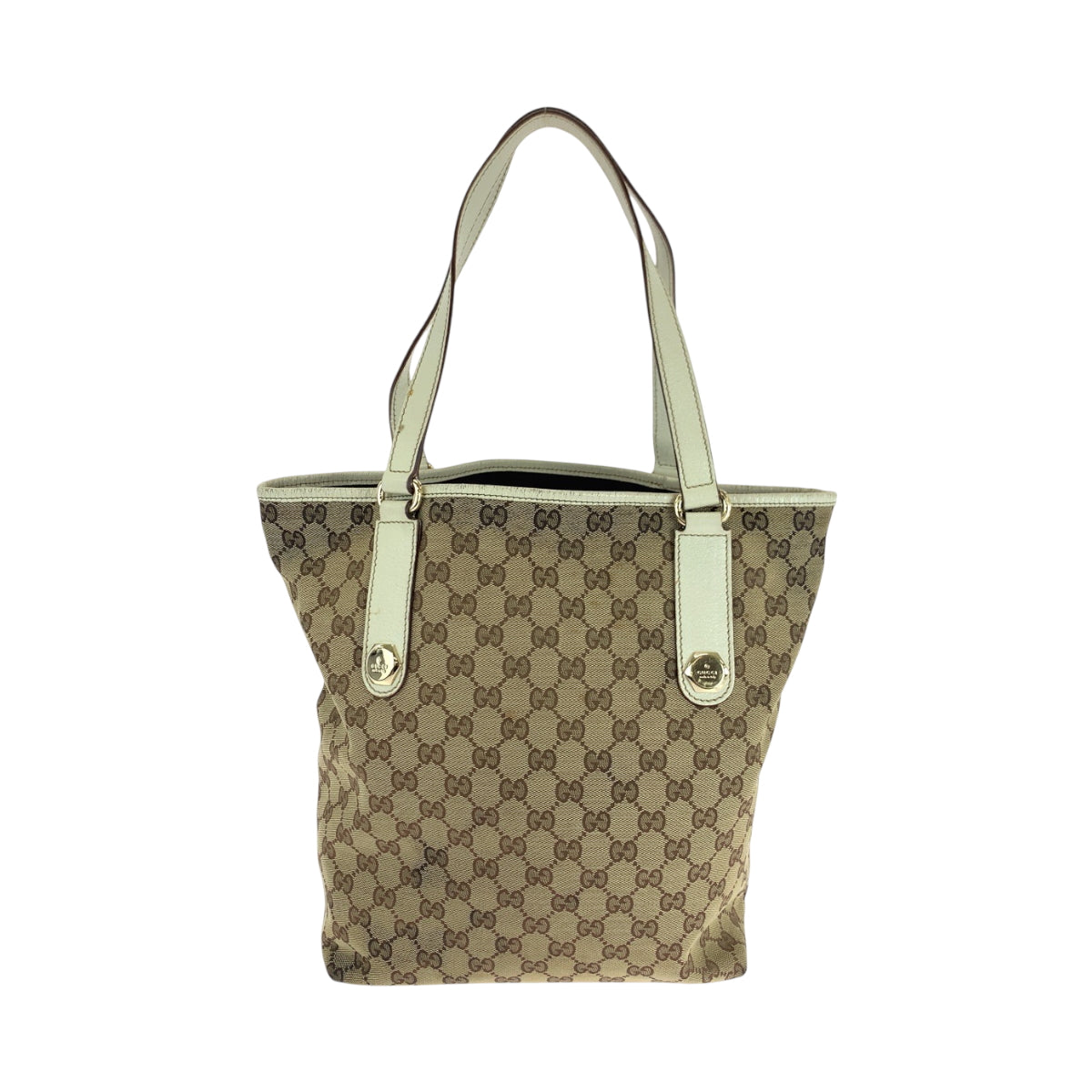 18871
GUCCI グッチ ベージュ ホワイト ゴールド金具 GGキャンバス 153009 トートバッグ ショルダーバッグ  レディース AB
