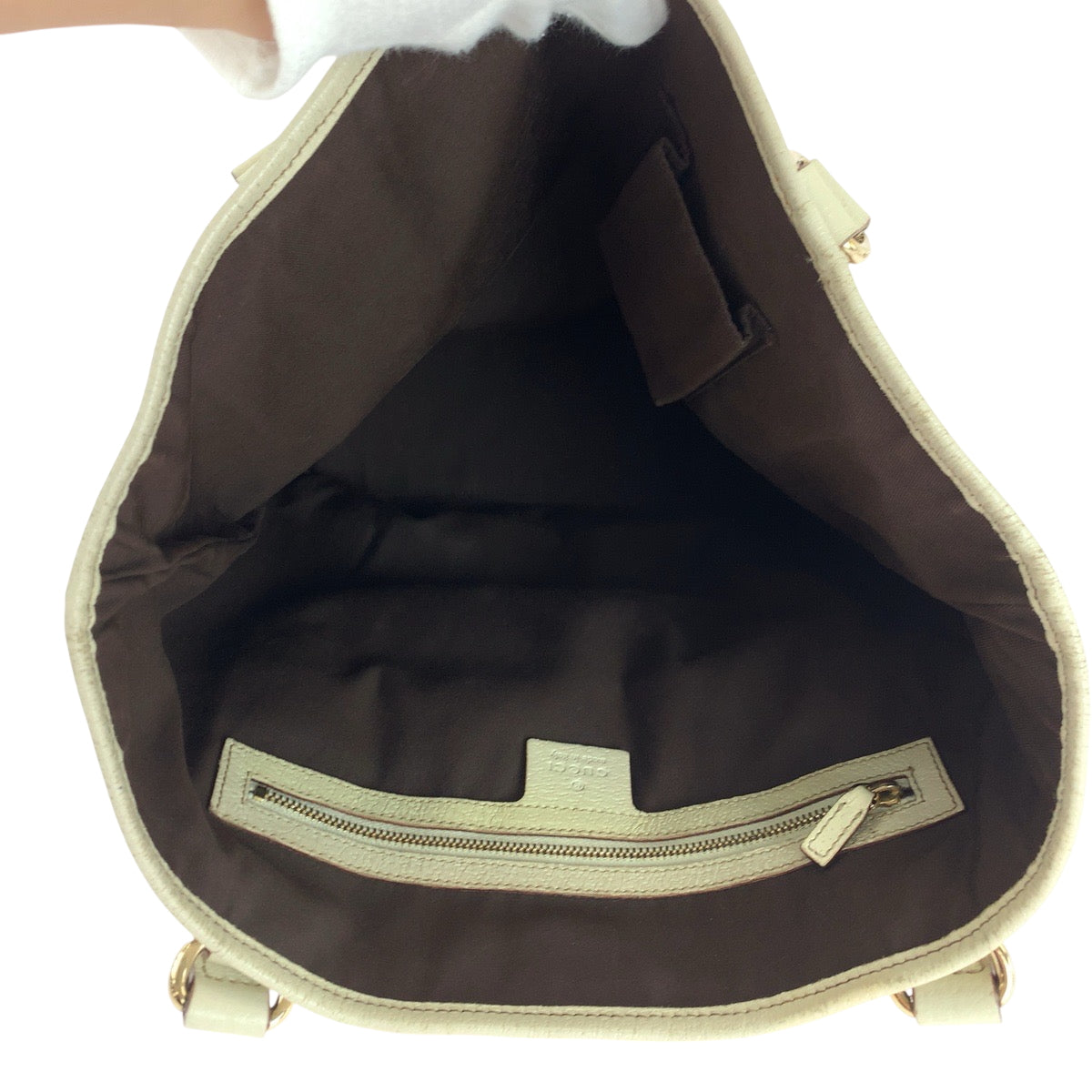 18871
GUCCI グッチ ベージュ ホワイト ゴールド金具 GGキャンバス 153009 トートバッグ ショルダーバッグ  レディース AB