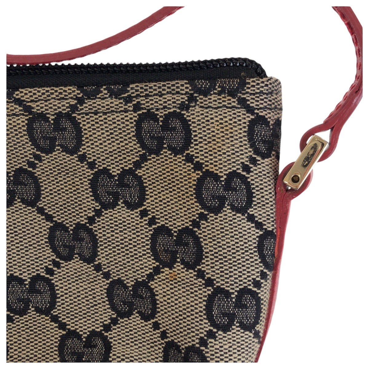 18873
GUCCI グッチ ブラック レッド ゴールド金具 GGキャンバス / レザー 039 1103 ハンドバッグ アクセサリーポーチ レディース ABP30