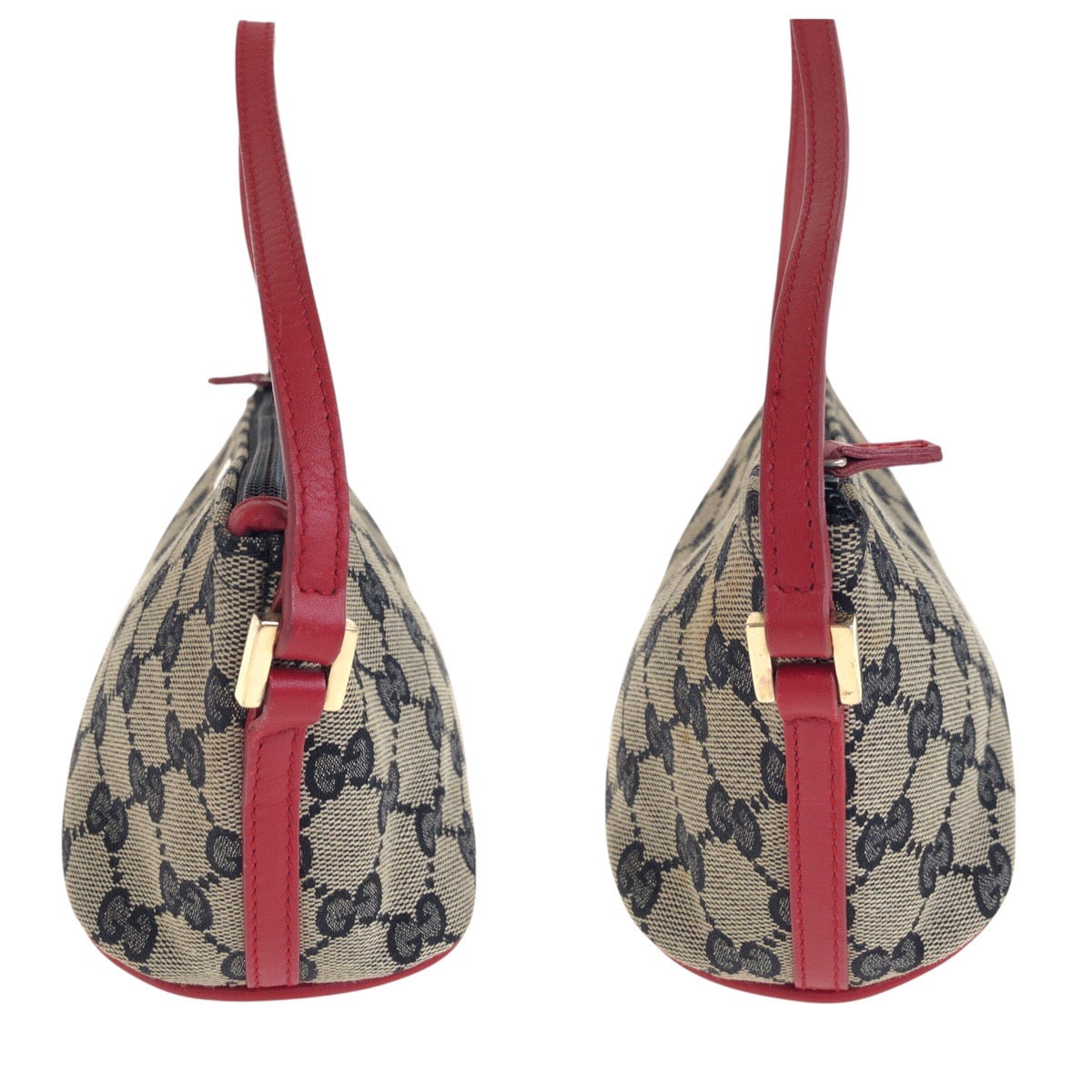 18873
GUCCI グッチ ブラック レッド ゴールド金具 GGキャンバス / レザー 039 1103 ハンドバッグ アクセサリーポーチ レディース ABP30