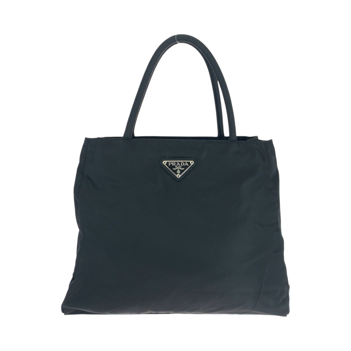 18877
PRADA プラダ テスート 三角ロゴプレート ブラック 黒 シルバー金具 ナイロン トートバッグ ハンドバッグ  レディース ABP