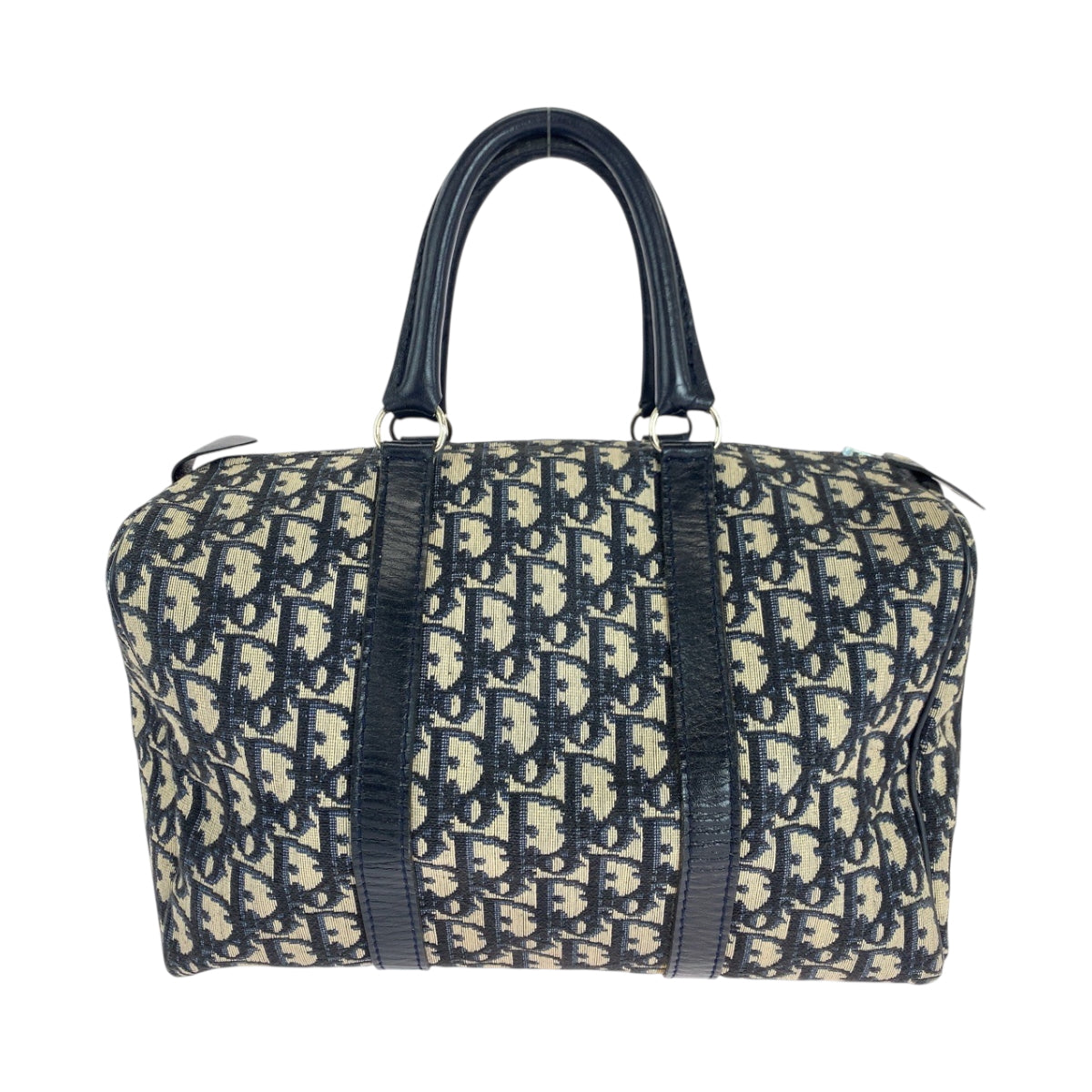18878
Dior ディオール ヴィンテージ トロッター ネイビー ベージュ シルバー金具 キャンバス ハンドバッグ ボストンバッグ  レディース ABP