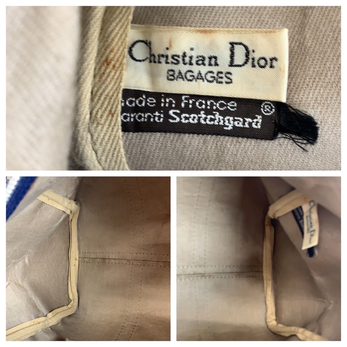 18878
Dior ディオール ヴィンテージ トロッター ネイビー ベージュ シルバー金具 キャンバス ハンドバッグ ボストンバッグ  レディース ABP