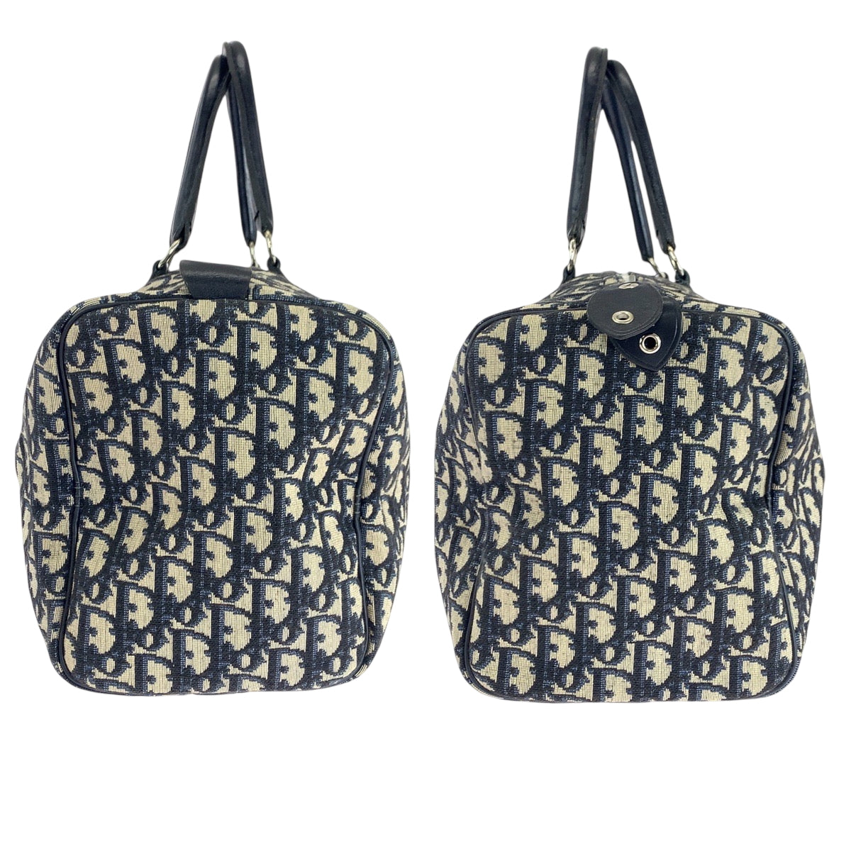 18878
Dior ディオール ヴィンテージ トロッター ネイビー ベージュ シルバー金具 キャンバス ハンドバッグ ボストンバッグ  レディース ABP