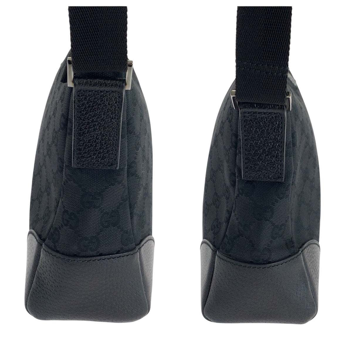 18879
GUCCI グッチ ブラック 黒 シルバー金具 GGキャンバス 114273 ショルダーバッグ 斜め掛け  レディース A