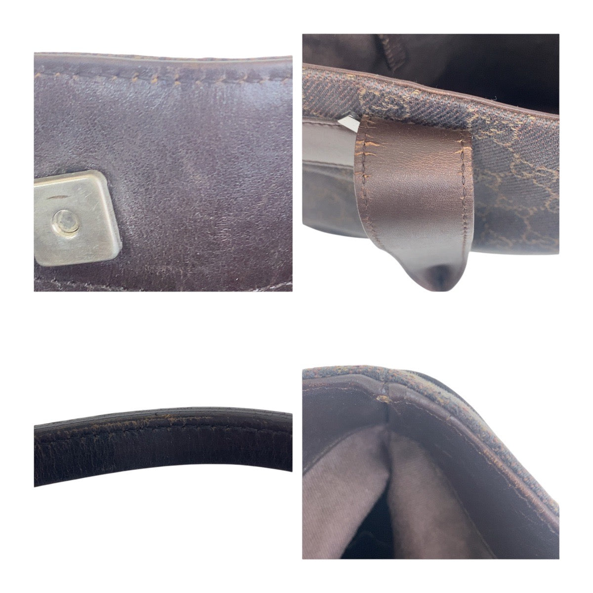 18887
GUCCI Brown Silver Hardware GG Canvas 73983 Tote Bag Shoulder Bag Ladies AB29