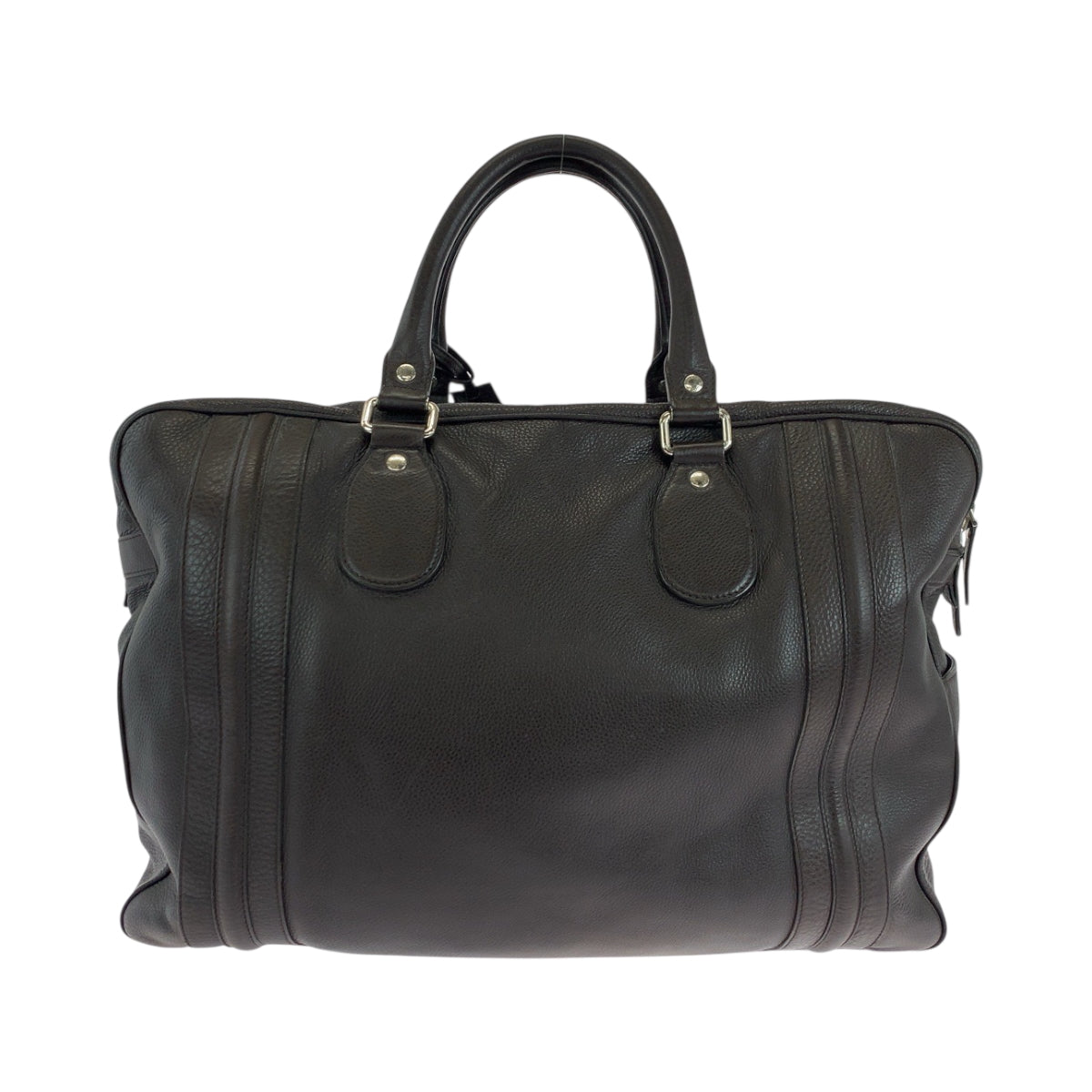 18888
GUCCI グッチ ダークブラウン シルバー金具 レザー 23643 ボストンバッグ ショルダーバッグ ハンドバッグ 2way  メンズ AB48