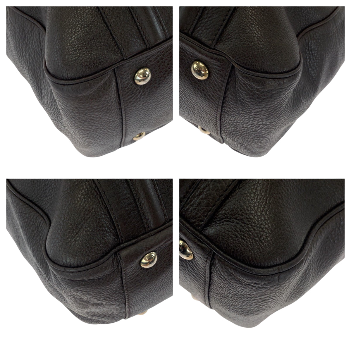 18888
GUCCI グッチ ダークブラウン シルバー金具 レザー 23643 ボストンバッグ ショルダーバッグ ハンドバッグ 2way  メンズ AB48