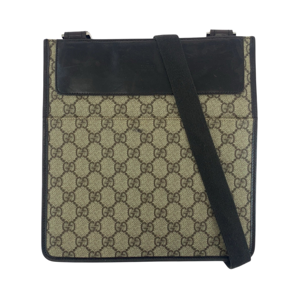 18889
GUCCI Brown Silver Hardware GG Supreme Canvas / Leather 27639 Shoulder Bag Pochette Women's AB31