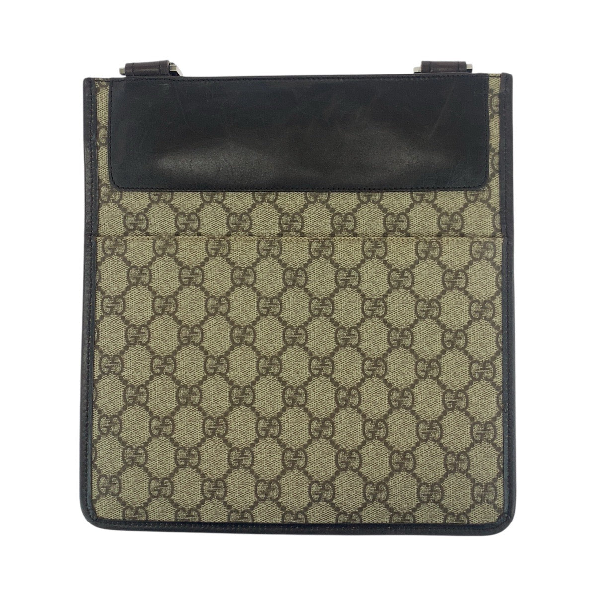 18889
GUCCI Brown Silver Hardware GG Supreme Canvas / Leather 27639 Shoulder Bag Pochette Women's AB31