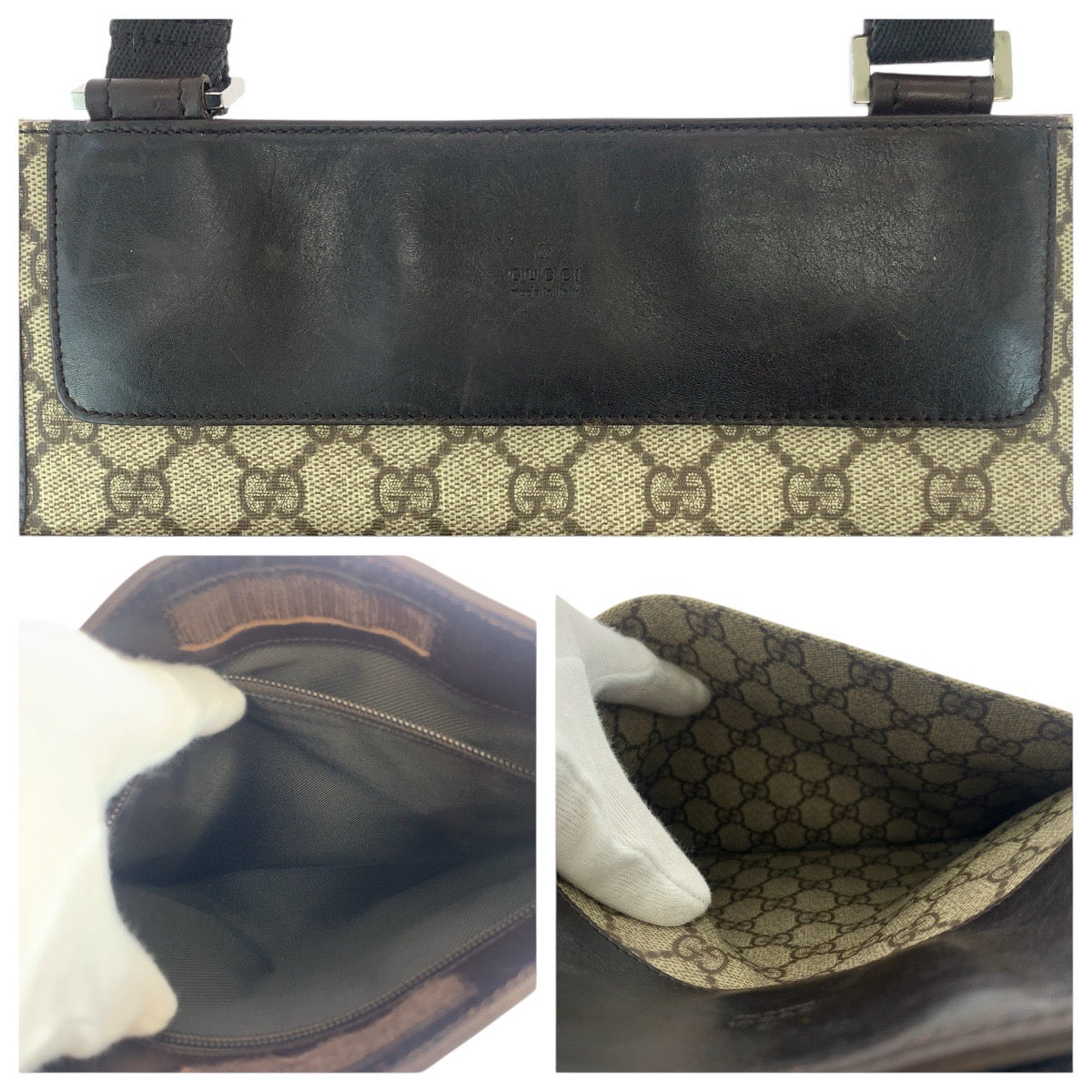 18889
GUCCI Brown Silver Hardware GG Supreme Canvas / Leather 27639 Shoulder Bag Pochette Women's AB31