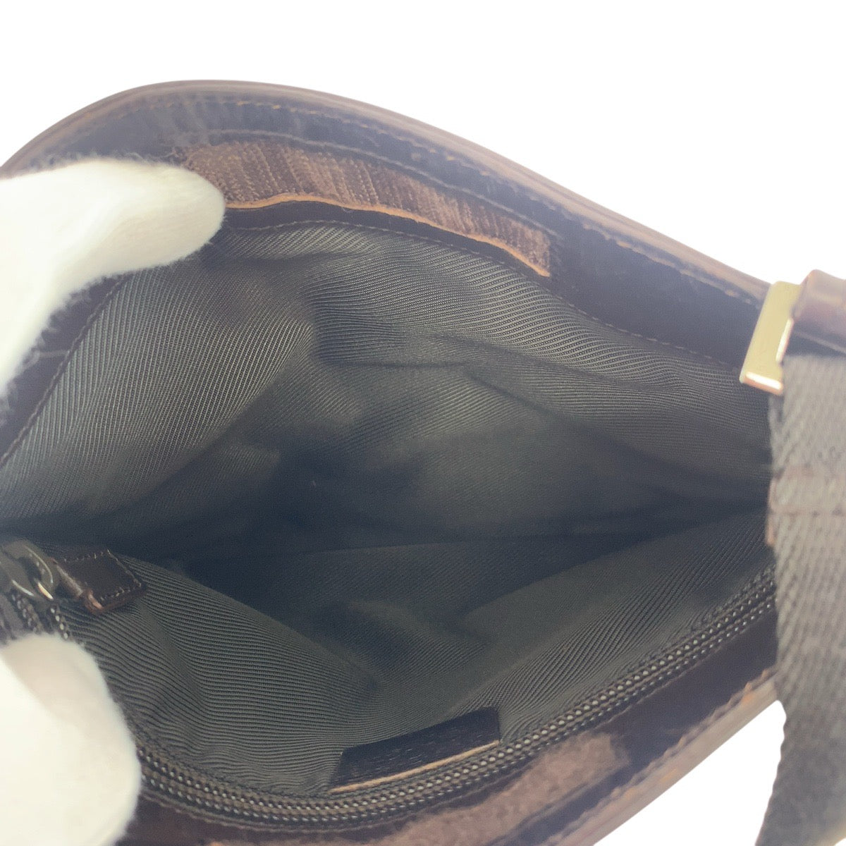 18889
GUCCI Brown Silver Hardware GG Supreme Canvas / Leather 27639 Shoulder Bag Pochette Women's AB31