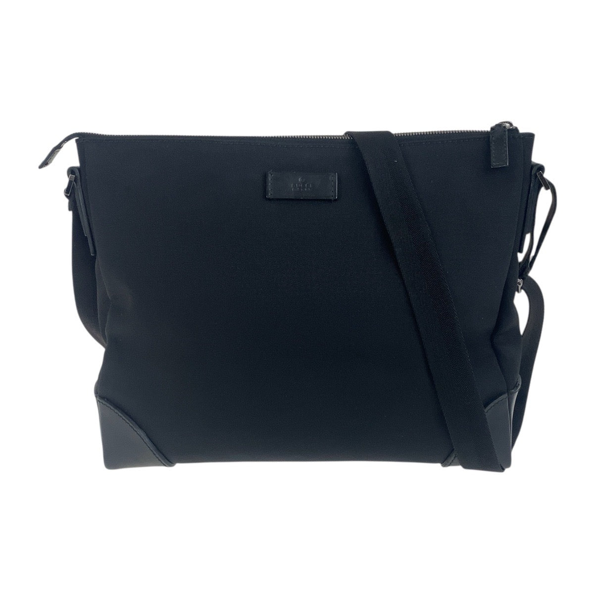 18894
GUCCI Black Silver Hardware Nylon / Leather 110054 Crossbody Shoulder Bag Messenger Bag Men's A38