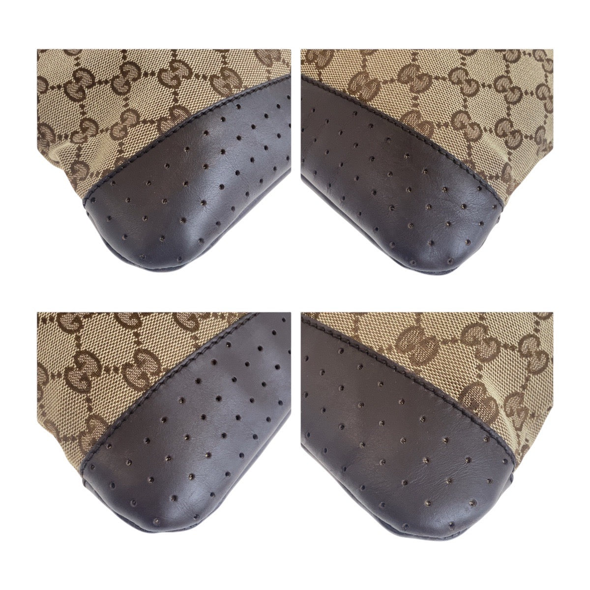 18897
GUCCI グッチ ベージュ ブラウン シルバー金具 GGキャンバス / レザー 145857 斜め掛け ショルダーバッグ  レディース AB27
