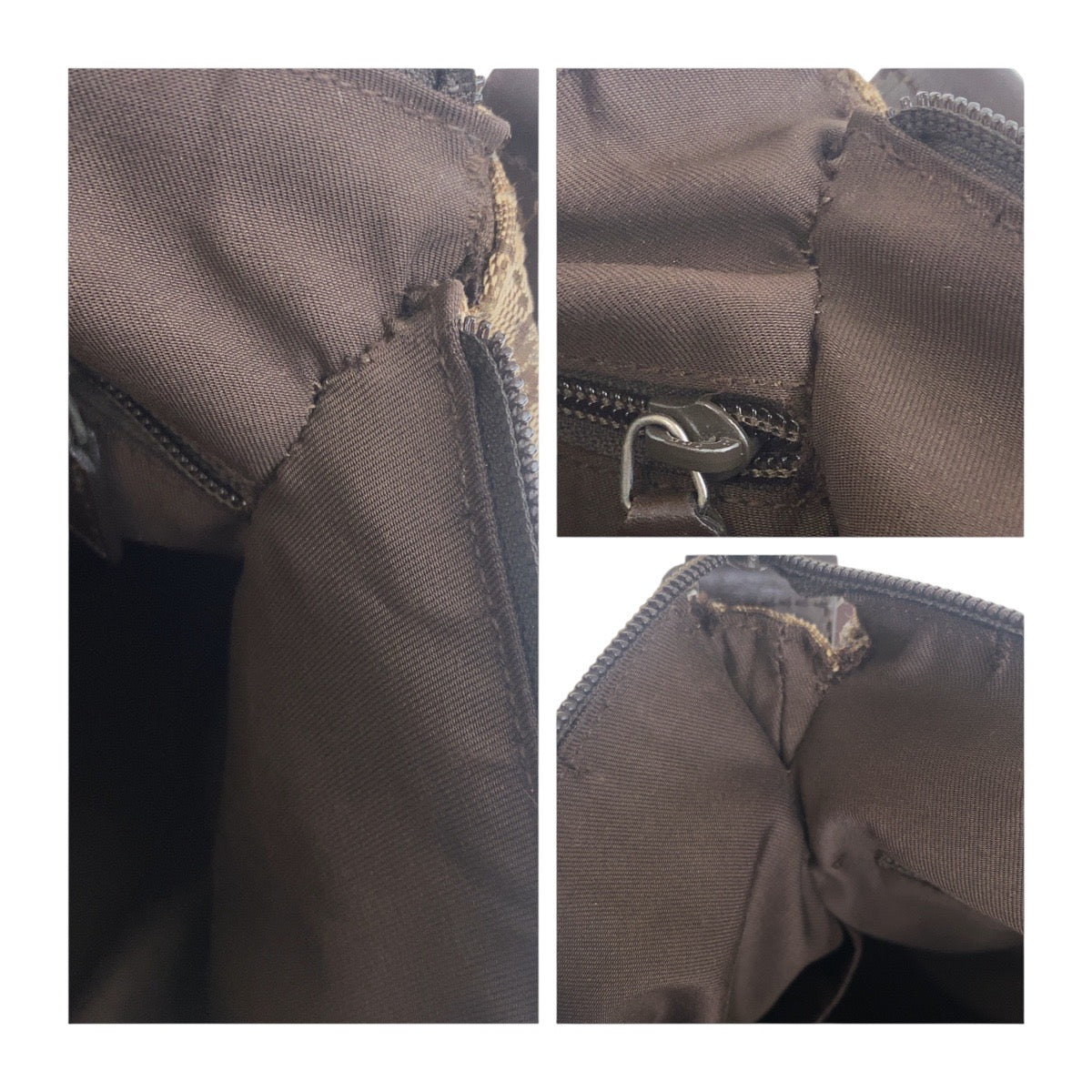 18897
GUCCI グッチ ベージュ ブラウン シルバー金具 GGキャンバス / レザー 145857 斜め掛け ショルダーバッグ  レディース AB27