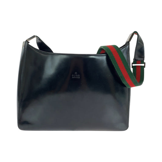 18898
GUCCI グッチ シェリーライン ブラック 黒 シルバー金具 パテントレザー 001 3246 ショルダーバッグ 肩掛け レディース AB38