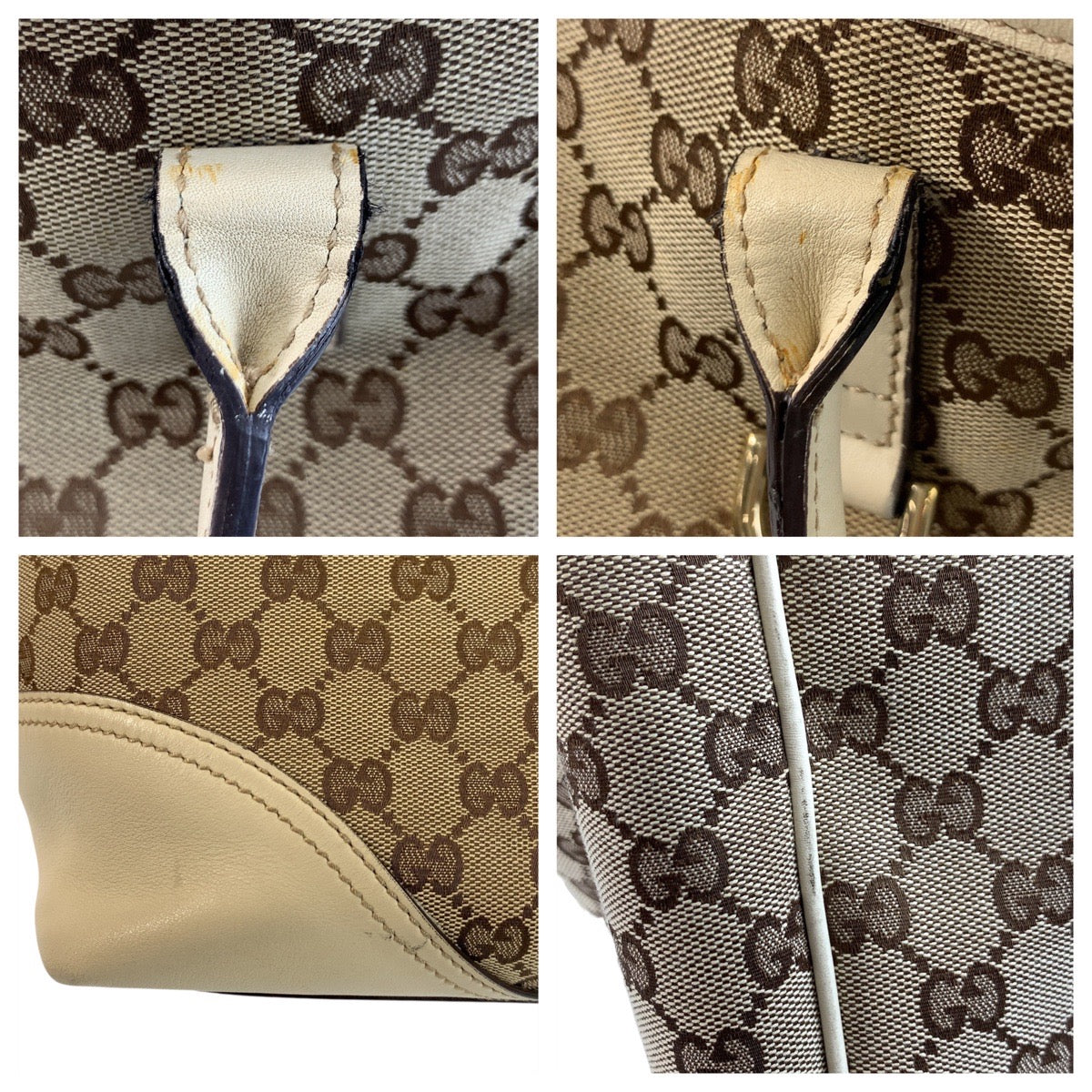 18899
GUCCI Abbey New Britt Beige Gold Hardware GG Canvas / Leather 169945 Tote Bag Women's AB34