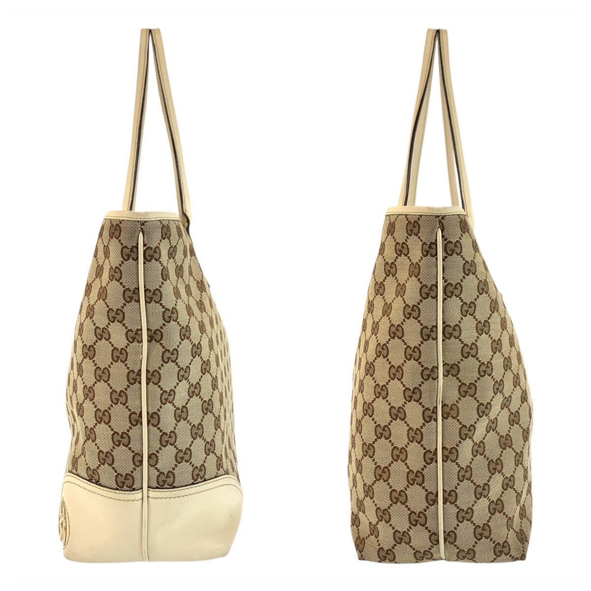 18899
GUCCI Abbey New Britt Beige Gold Hardware GG Canvas / Leather 169945 Tote Bag Women's AB34