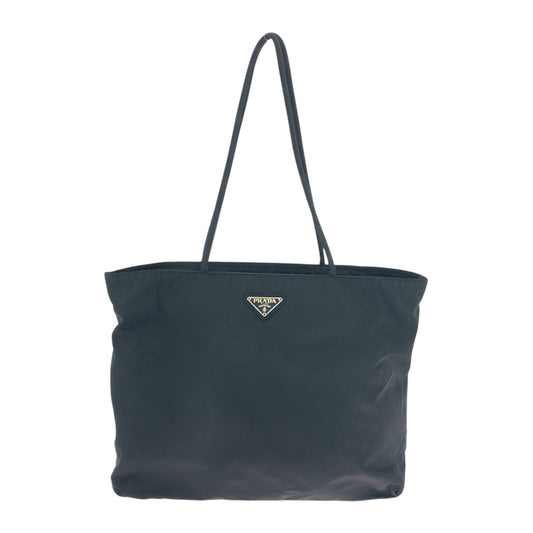 18901
PRADA プラダ テスート 三角ロゴプレート ブラック 黒 シルバー金具 ナイロン 110  ショルダーバッグ トートバッグ  レディース AB38