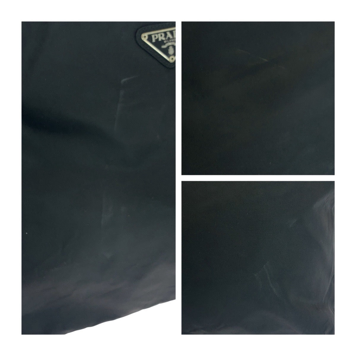 18901
PRADA プラダ テスート 三角ロゴプレート ブラック 黒 シルバー金具 ナイロン 110  ショルダーバッグ トートバッグ  レディース AB38