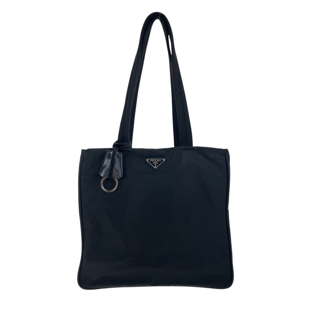18902
PRADA プラダ テスート 三角ロゴプレート ブラック 黒 シルバー金具 ナイロン / レザー トートバッグ ショルダーバッグ レディース ABP38