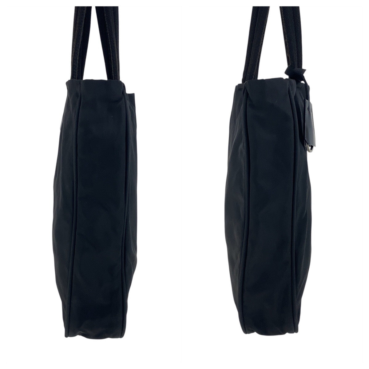 18902
PRADA プラダ テスート 三角ロゴプレート ブラック 黒 シルバー金具 ナイロン / レザー トートバッグ ショルダーバッグ  レディース ABP38