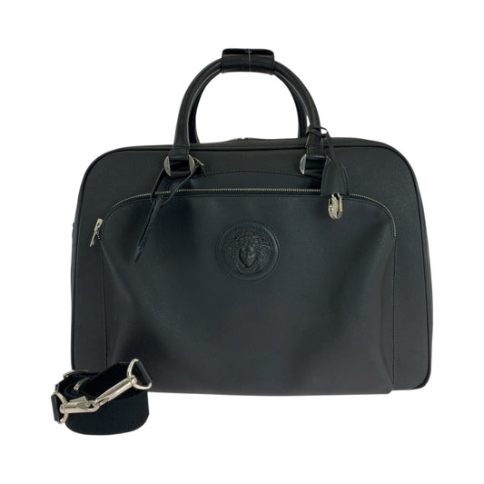 18903
VERSACE ヴェルサーチ メデューサ ブラック 黒 シルバー金具 レザー ボストンバッグ ハンドバッグ メンズ A75