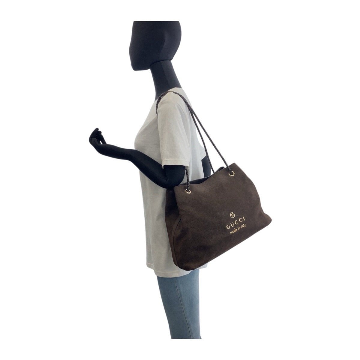 18904
GUCCI グッチ ブラウン ゴールド金具 ヌバック 419689 ショルダーバッグ トートバッグ  レディース AB41