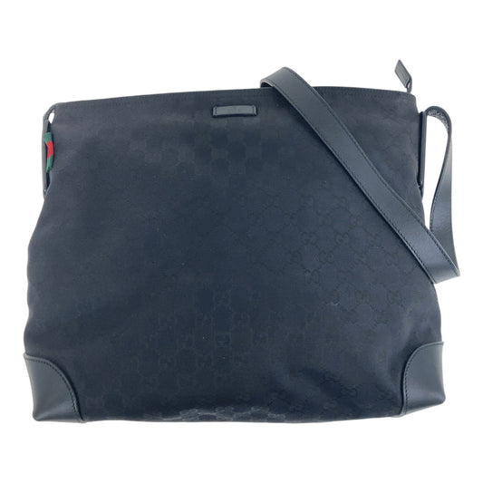 18905
GUCCI グッチ シェリーライン ブラック 黒 GGキャンバス / レザー 308930 斜め掛け ショルダーバッグ 男女兼用 レディース AB41